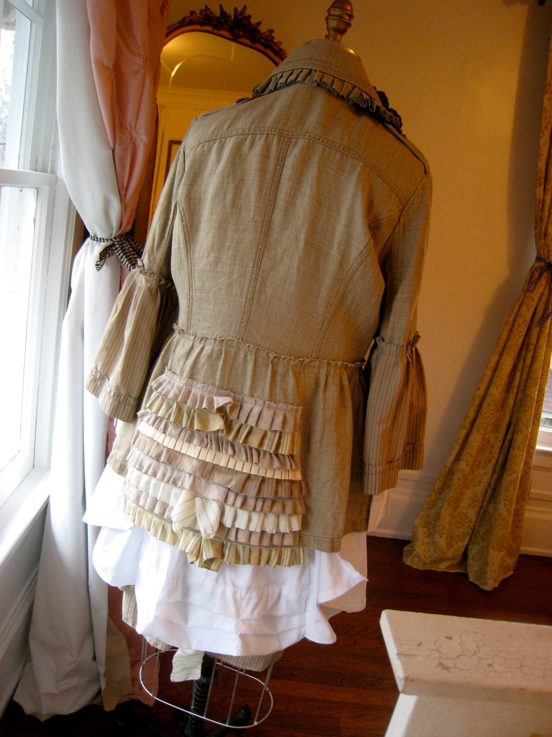 Altered Couture Ruffle Jacket 8 10 Womens