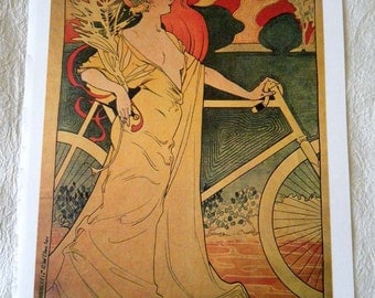 Vintage Bicycle Poster 1900s Orient Cycles / Clement Bicycles Poster Size Book Plate