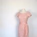 Vintage 1950s BLUSH Pink Lace Party Dress S