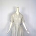 1950s Shirtwaist Dress / Ecru Stripe / 50s Dress / XS S