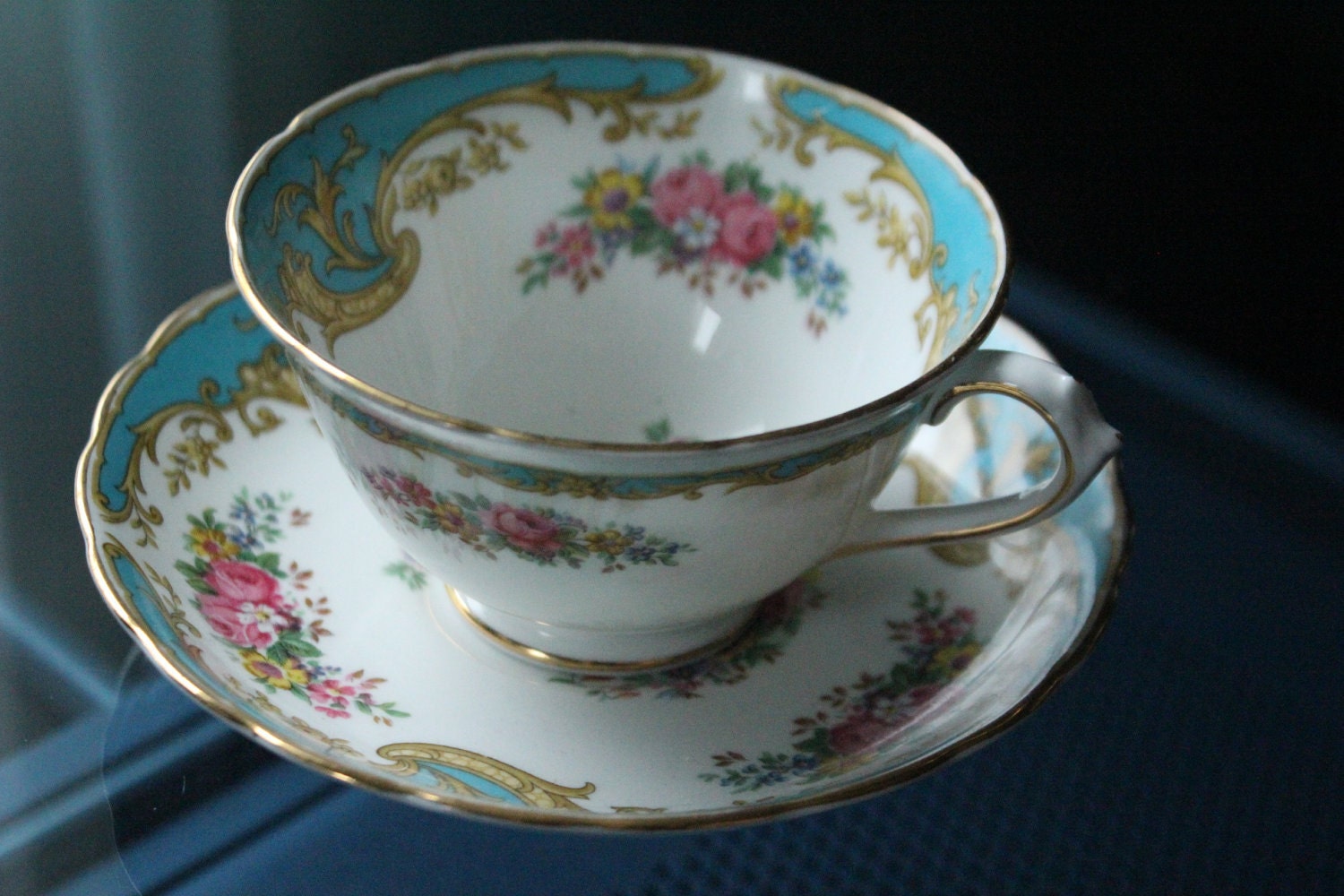 Antique Cup And Saucer Tuscan Fine Bone China Made In