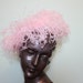 1960s pink ostrich feather hat with veil