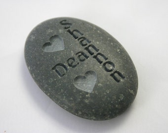 Oath Stone Custom Engraved Wedding Oathing Stone Interlocking Names