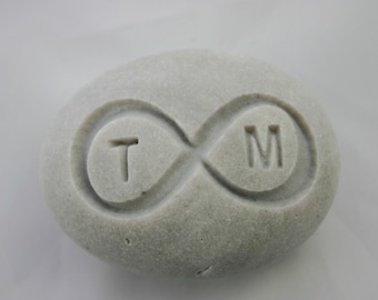 Custom Infinity Engraved Initials Stone Eternity Love Rock