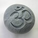 Om Engraved Grey Stone Aum Yoga Meditation