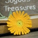 Handmade Crochet Bookmark Orange Aster Flower