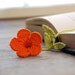 Handmade Crochet Flower Bookmark Orange Trumpet