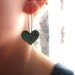HEART-Patina Copper Whimsical Heart and Black Hoop Earrings