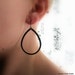 SIMPLY-Matte Black Hammered Teardrop Hoop Earrings