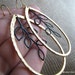 KYLIE-Matte Gold Hammered Teardrop with Matte Black Stem Hoop Earrings