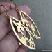 TRISH-Gold Marquise Earrings with Encased Twig
