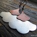SARAH-Silver and Raw Brass Layered Ginkgo Leaf Chandelier Dangle Rustic Nature Earrings
