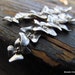 TASHA-Long Chandelier Cascading Textured Silver Flower Blossom Earrings Bridal
