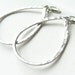 SALE Silver Tear Drop Hoop Earrings