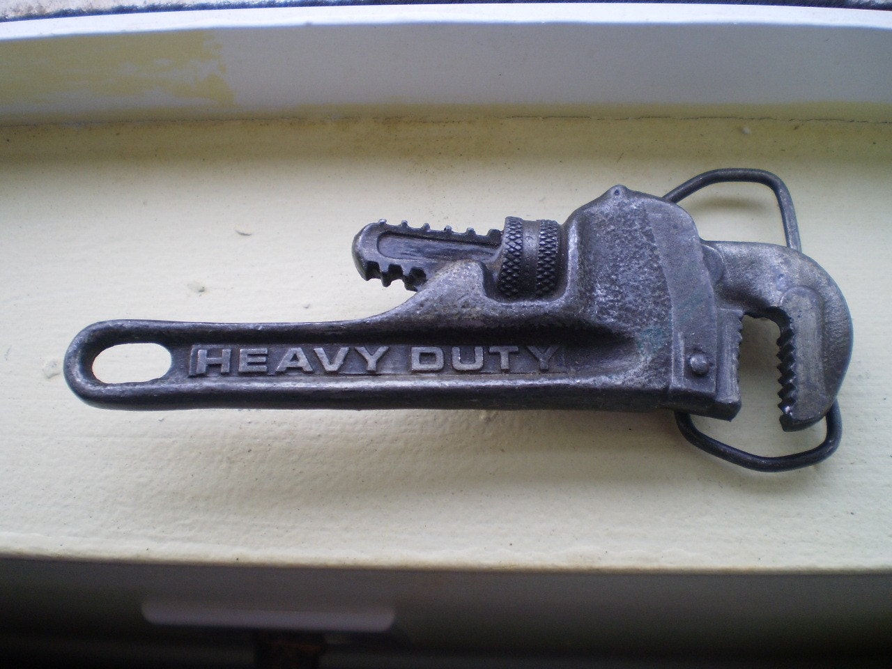 Vintage Pipe Wrench Belt Buckle