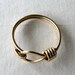 1970s 14k solid gold knotted noose ring, size 6.5