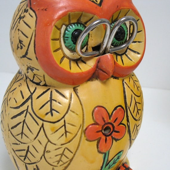 Vintage Owl String Yarn Scissor Holder Lorrie Designs 1970s