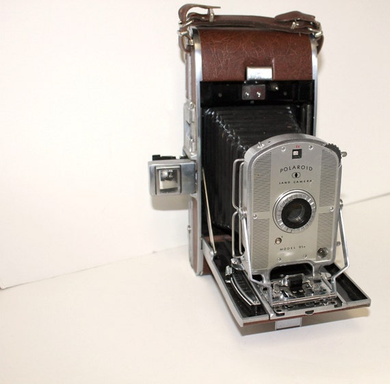 Polaroid Land Camera 95b Folding Vintage 50s with Case 1950s