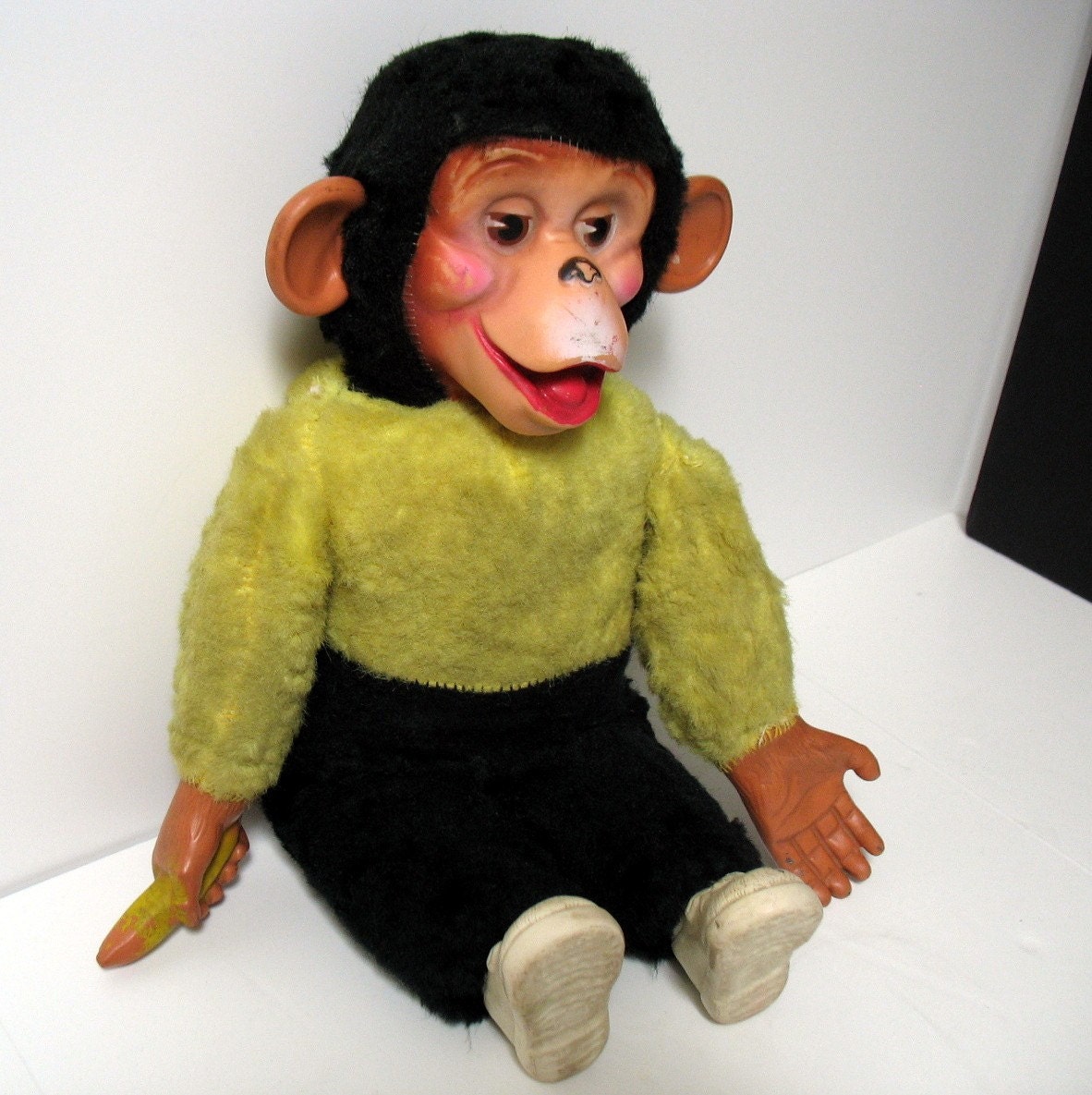 vintage toy monkey with banana