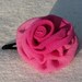 Handmade fabric rose hair clip, small, soft fuchsia