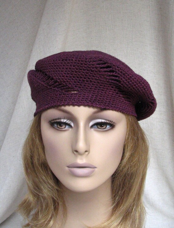 crochet beret pattern summer w/Spiral Pure Linen woolsolution by Crochet Pattern Beret Summer