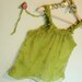 whispering forest nymph babydoll camisole top s/m . eco friendly fashion blouse tattered boho gypsy mori girl upcycled clothing olive green