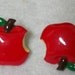 Unique Enameled Red Apple Earrings