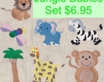 Jungle Babies Embroidery Design Set