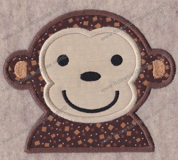 Applique Boy Monkey Design Includes 3 Sizes