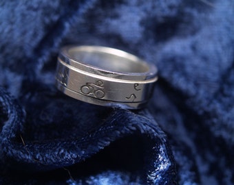 Triathlon spinner ring - Sterling silver