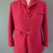 Authentic English Riding Jacket Vintage Red with Blue Collar and Brass Buttons