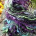 Handspun yarn, handpainted thick and thin Mohair art yarn OOAK novelty yarn,-JEWELS