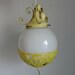 canary yellow...VINTAGE swag // pendant // hanging LIGHT FIXTURE (plugs in // no hard wiring)