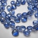 Rich and Rare - Blue Kyanite Heart Shaped Briolettes, Semi Precious Gemstones. 6-7mm. Packet of 4. (TKY1n) Reduced from10.00