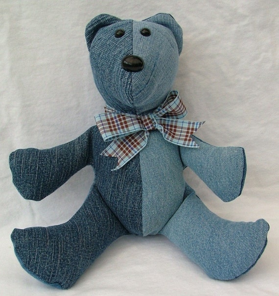 denim teddy bear