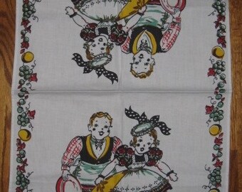 Vintage Kitchen Towel from Broderie Creations featuring Maid and Butler