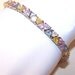 Vintage STERLING SILVER Vermeil and Pastel-Colored Cubic Zirconia Bracelet.....