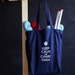 Canvas Knitting/Crochet Tote - Keep Calm and Carry Yarn - Navy blue