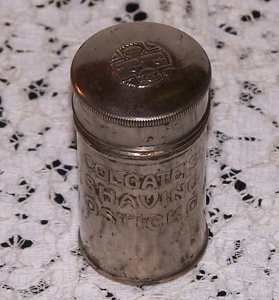Colgate's SHAVING Stick Vintage Silver Container
