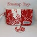 Shuswap Bags Red and White Wristlet and Mirror Set