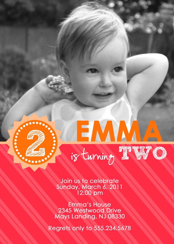 BRILLIANT...Custom Photo Birthday Invitation...by KM Thomas Designs Il_570xn