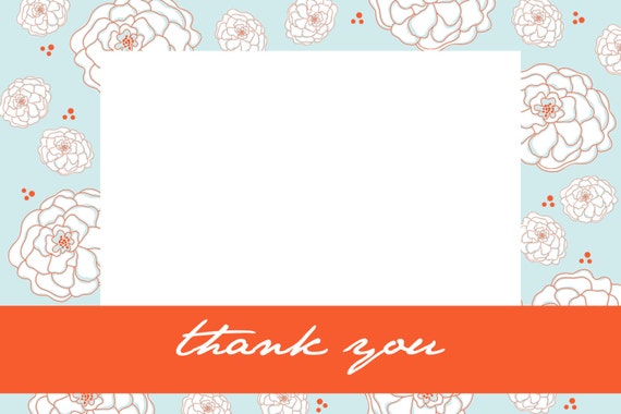 Custom Thank You Card or Personal Stationery...CREAMSICLE...by KM Thomas Designs Il_570xn
