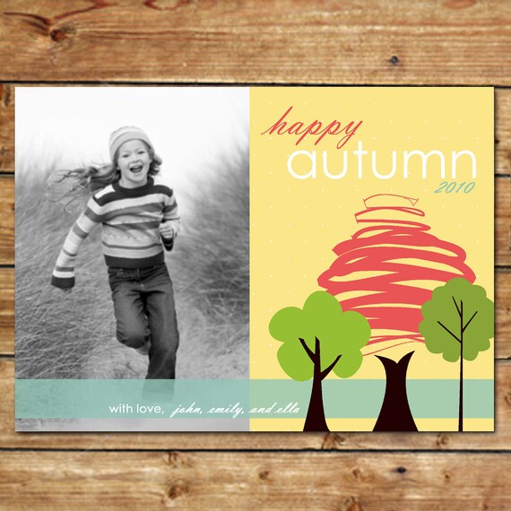 AUTUMN LEAVES...Custom Fall Photo Greeting Card...by KM Thomas Designs Il_570xn