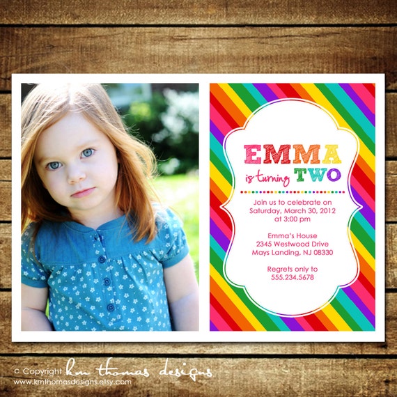 OVER the RAINBOW...Custom Birthday Invitation...by KM Thomas Designs Il_570xn