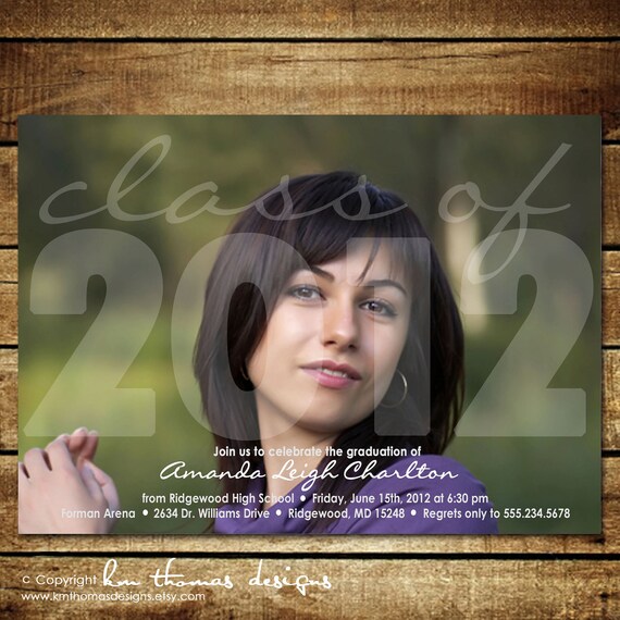 Photo Graduation Announcement : Photo Graduation Invitation - Printable Invite - High School - College - Commencement Ceremony Il_570xn