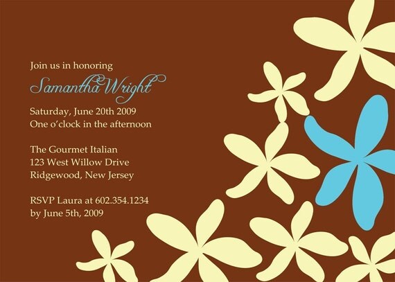 ONE of a KIND Flower...Custom Baby or Bridal Shower Invitation...by KM Thomas Designs Il_570xn