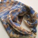 Hand Painted Silk Square Scarf - Hand Dyed Bandana Navy Blue Dark Royal Chocolate Brown Tan Beige Cream White Beach