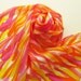 Silk Scarf - Circus - Hand Painted Ladies Scarves Yellow Pink Magenta Orange Stripes Bright White