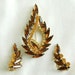 Vintage Amber and Topaz Rhinestone Earrings and Brooch Set or Demi Parure.