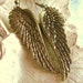 Angel Wing Earrings Antique Brass - ANGELO Di LUCE
